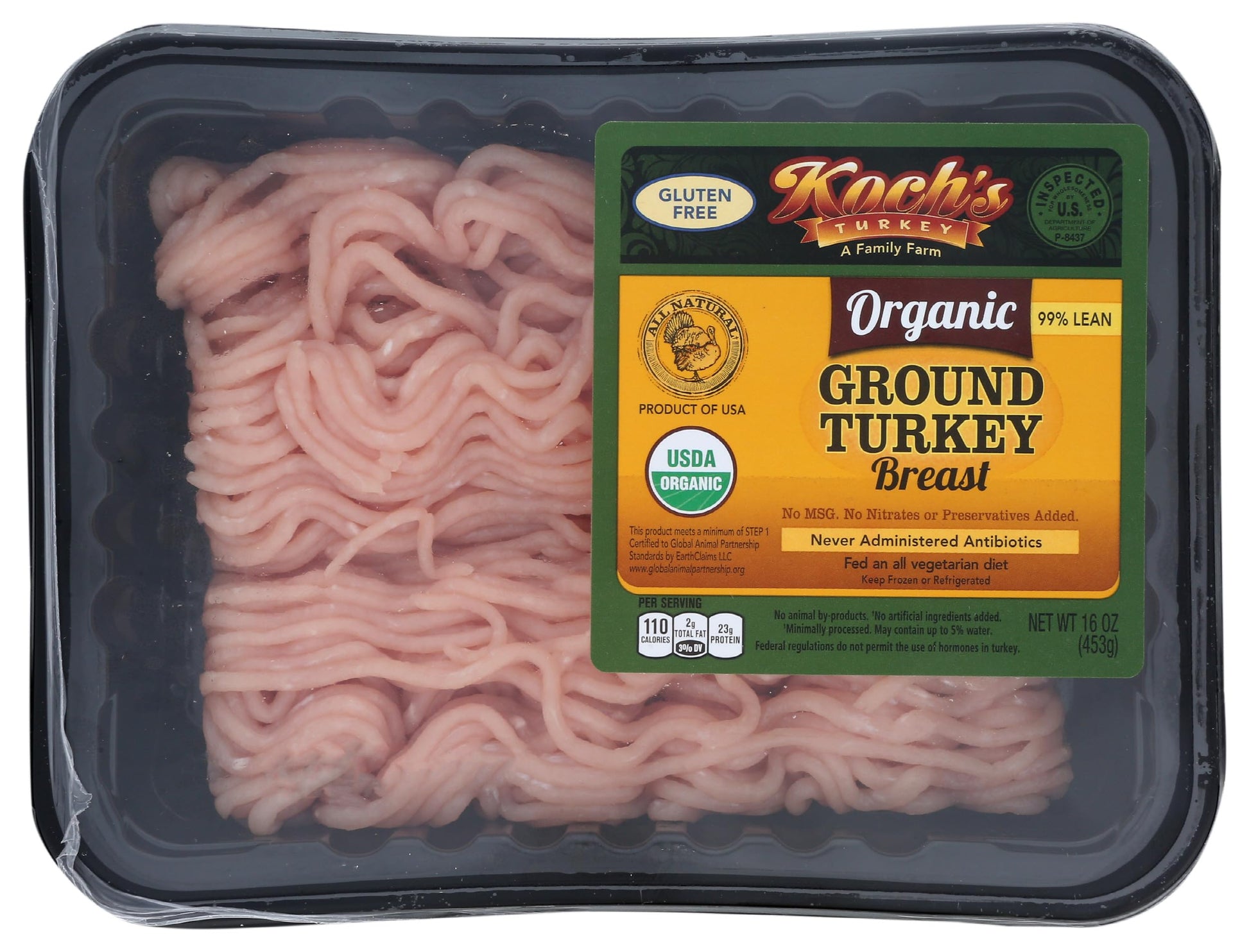Kochs Turkey Farm Organic Ground Turkey Breast, 16 Oz