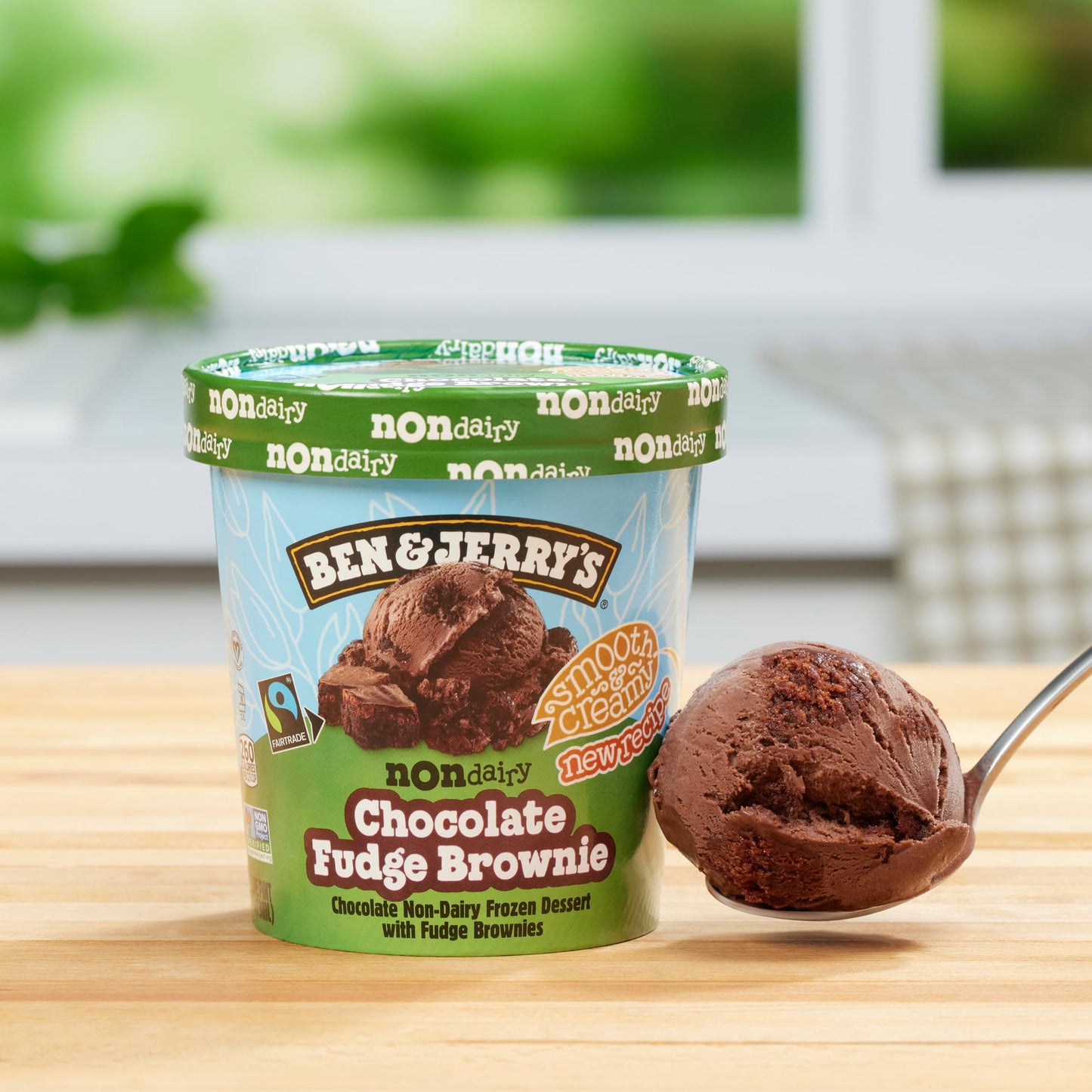 Ben & Jerrys Non-Dairy Chocolate Fudge Brownie Frozen Dessert Certified Vegan Pint 16 oz