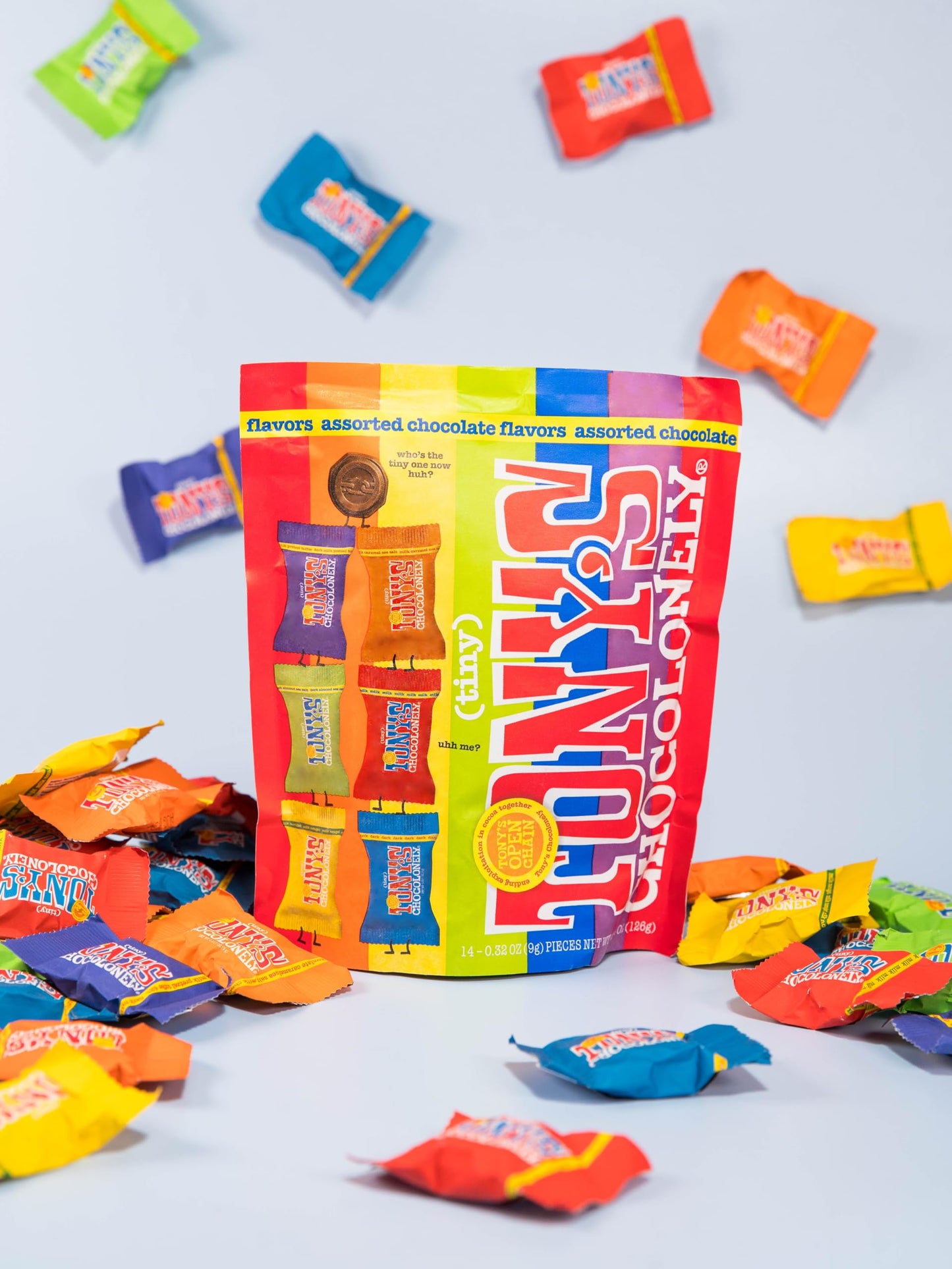 Tonys Chocolonely Assorted Chocolate Candy Pieces, Belgian Milk & Dark Chocolate, Caramel Sea Salt, Almond Sea Salt, Honey Almon