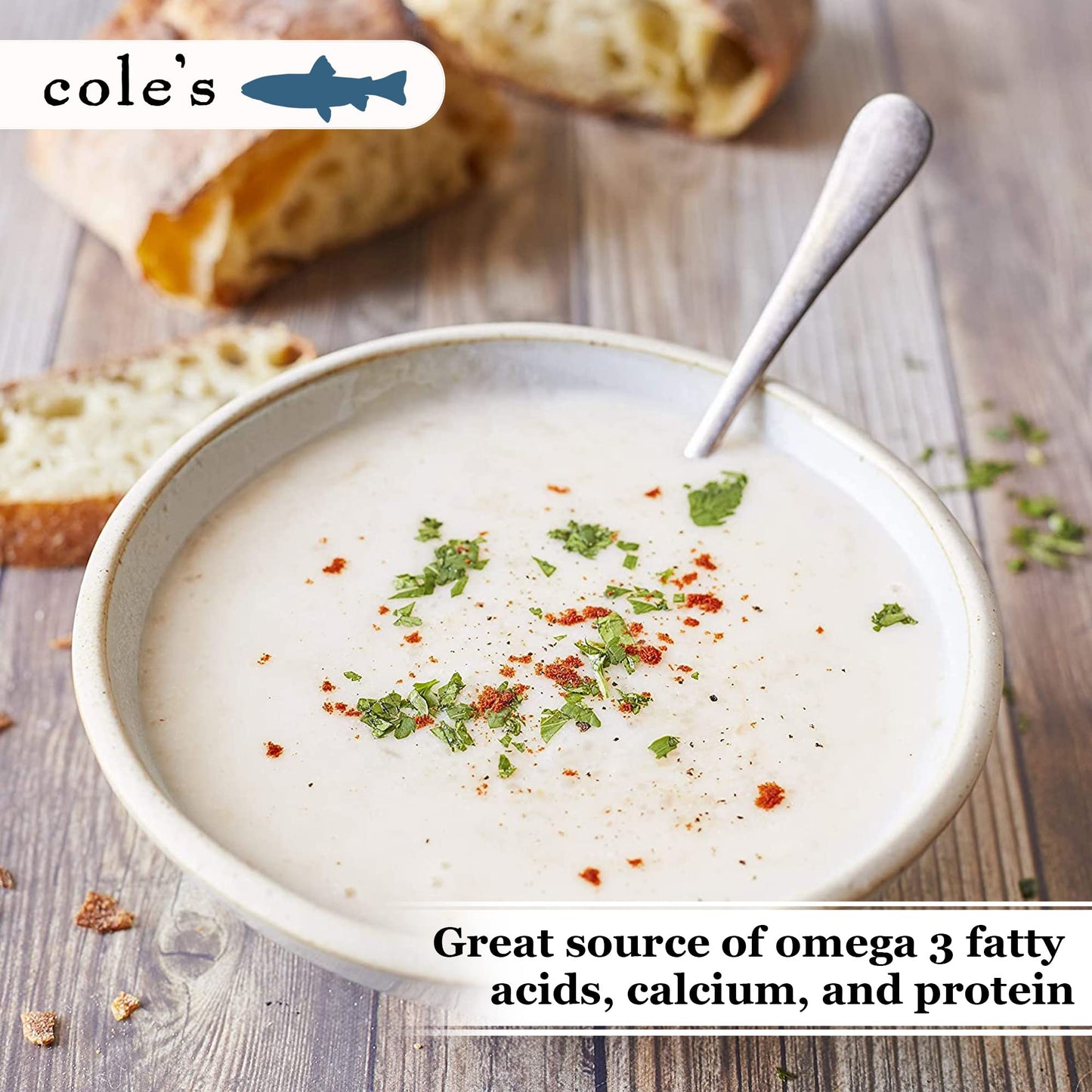 Coles - Pack Of 6 Chesapeake Cream Of Crab Soup - Premium Canned Fresh Crab Meat & Nutritious Semi Condensed And Gluten-Free Bis