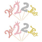 24 Pcs Two Cupcake Toppers Glitter Crown Two 2Nd Birthday Cupcake Picks Number 2 Two Cake Picks For Baby Shower Kids Second Birt