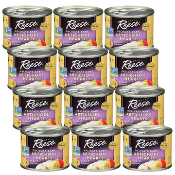 Reese Delicate Baby Artichoke Hearts Non GMO, 7 Ounce (Pack of 12)