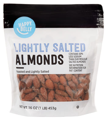 Happy Belly Roasted & Lightly Salted Almonds, 16 Ounce, Pack of 1