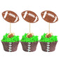 Ephlyn Rugby Football Cupcake Toppers, 24 Pcs, Brown, Paper, 2 x 4.3 inches, Sports Ball Theme Cake Decoration for Parties