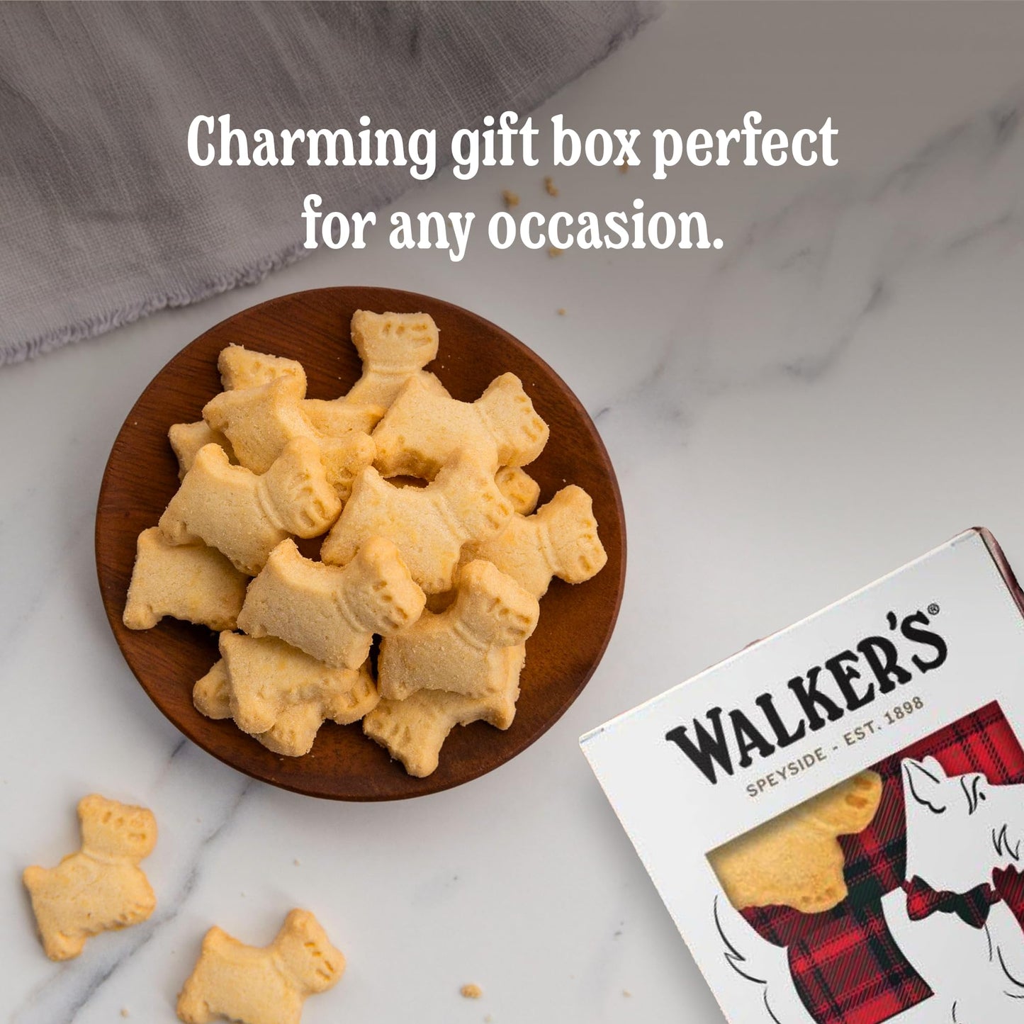 Walkers All-Butter Mini Scottie Dog Shaped Shortbread, 51-Count Carton, Authentic Shortbread Cookies from Scotland, Pack of 3