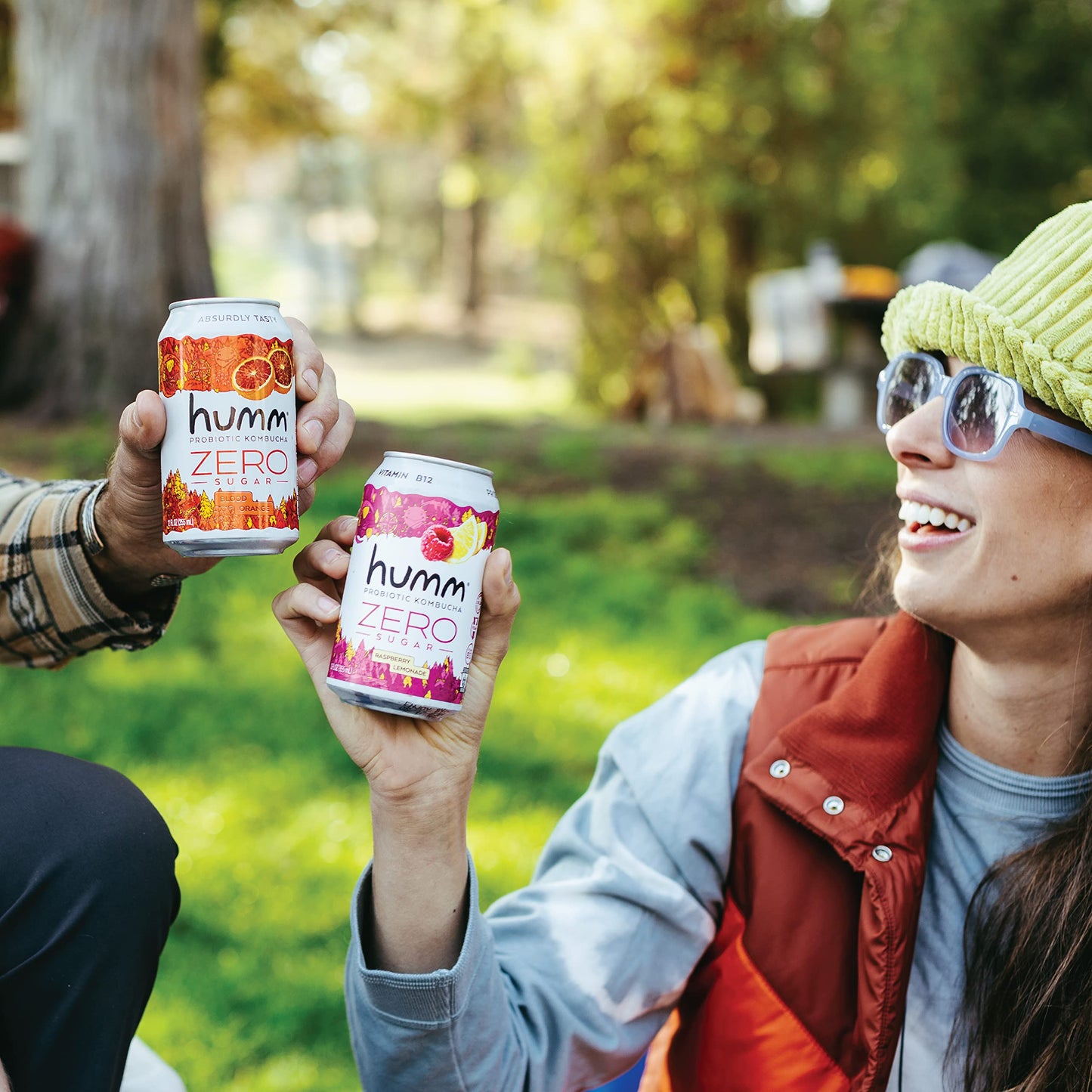 Humm Probiotic Kombucha Zero Sugar Raspberry Lemonade - No Refrigeration Needed, Keto-Friendly, Organic, Vegan, Gluten-Free - 12