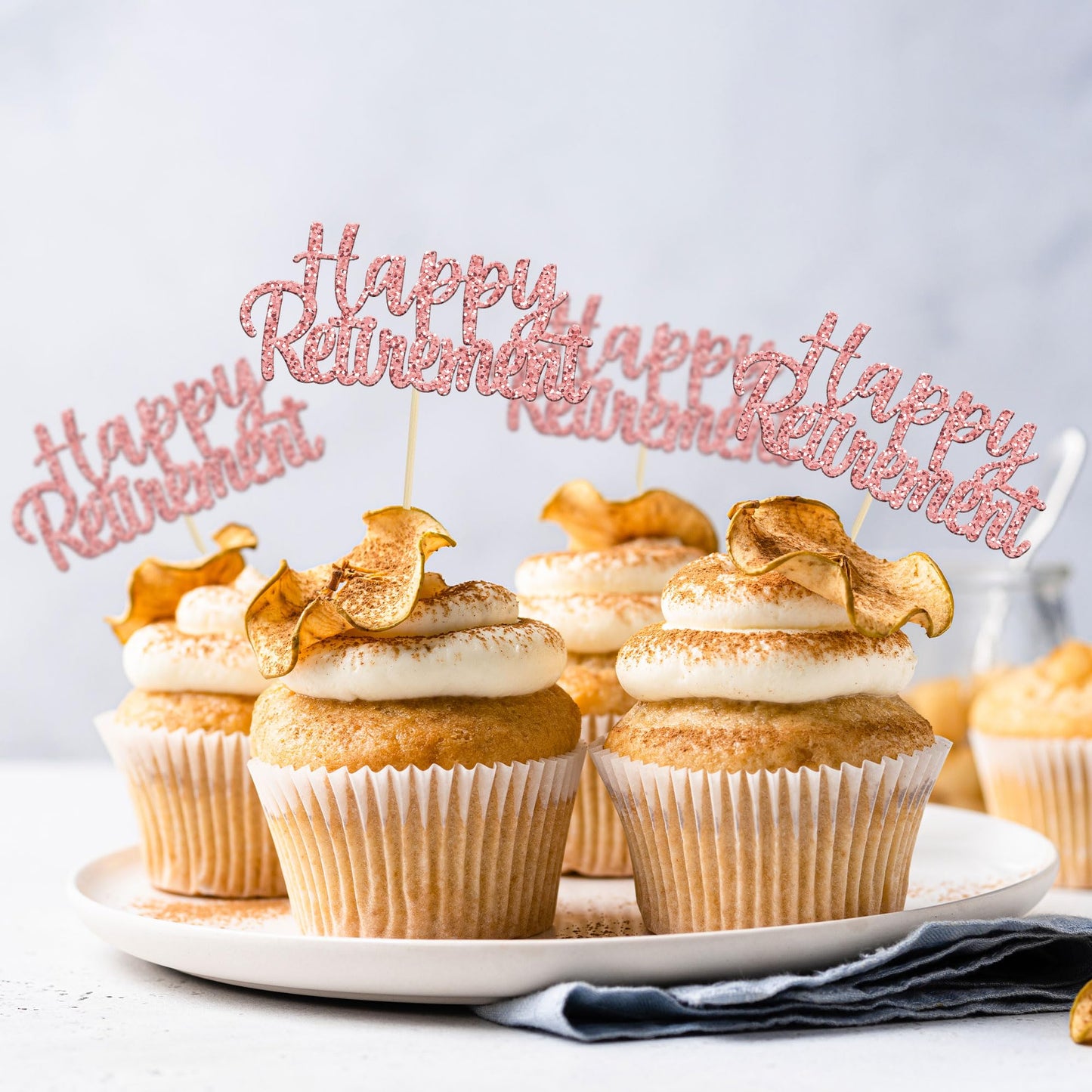 Gyufise 36 Pack Happy Retirement Cupcake Toppers Glitter Retired Cupcake Picks Retirement Theme Birthday Party Cake Decorations