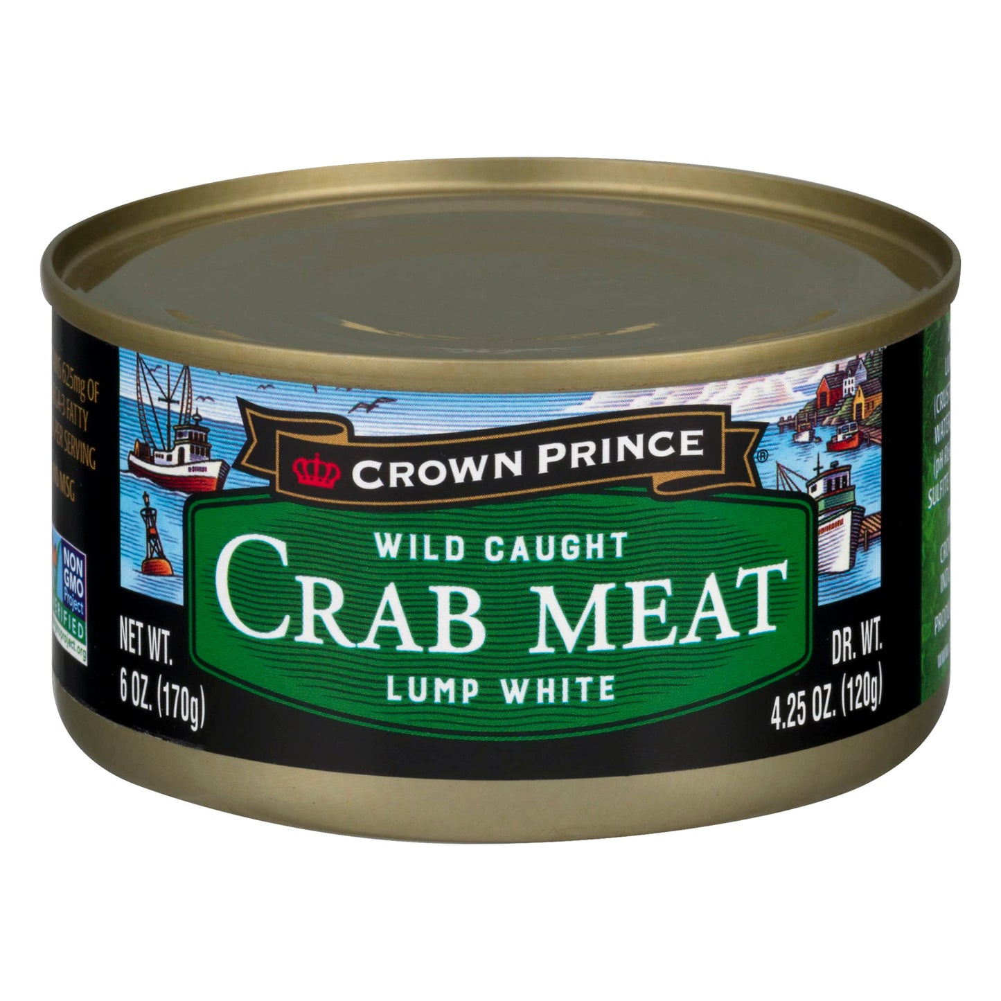 Crown Prince Lump White Crab Meat, 6 Ounce Cans, Pack of 12
