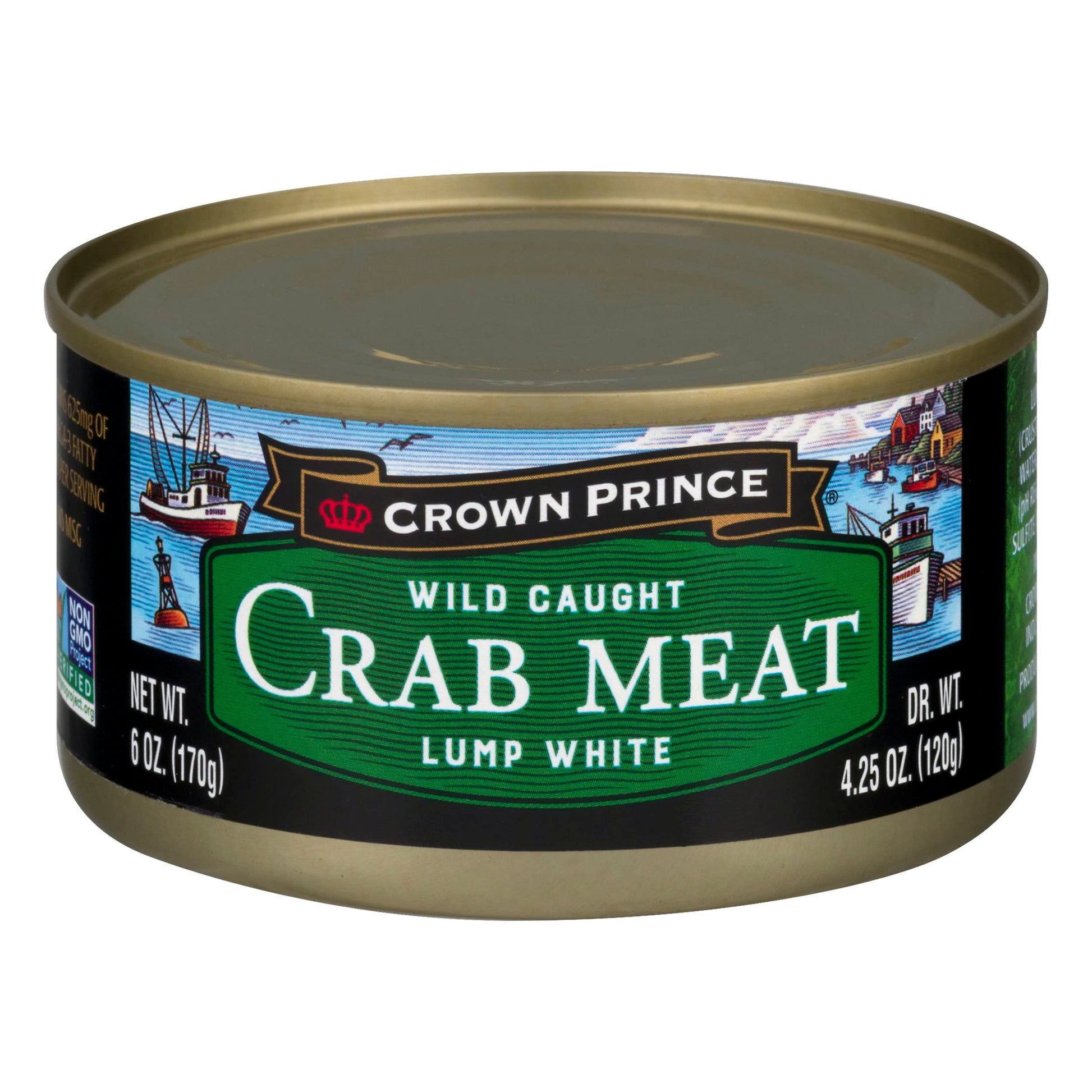 Crown Prince Lump White Crab Meat, 6 Ounce Cans, Pack of 12