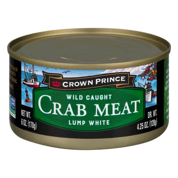 Crown Prince Lump White Crab Meat, 6 Ounce Cans, Pack of 12