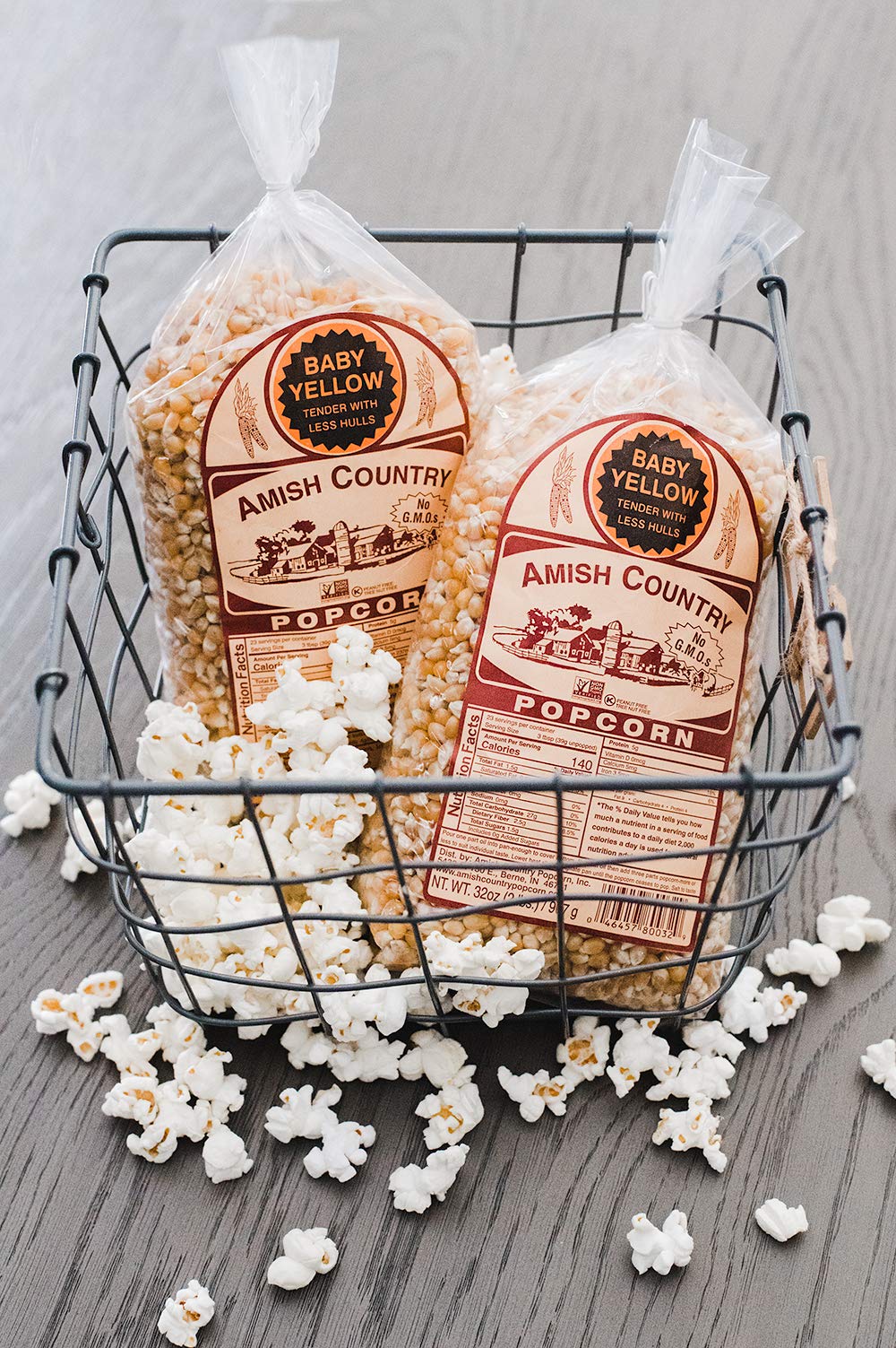 Amish Country Popcorn | 2-2 lb Bags | Baby Yellow Popcorn Kernels | Old Fashioned, Non-GMO and Gluten Free (2-2 lb Bags)