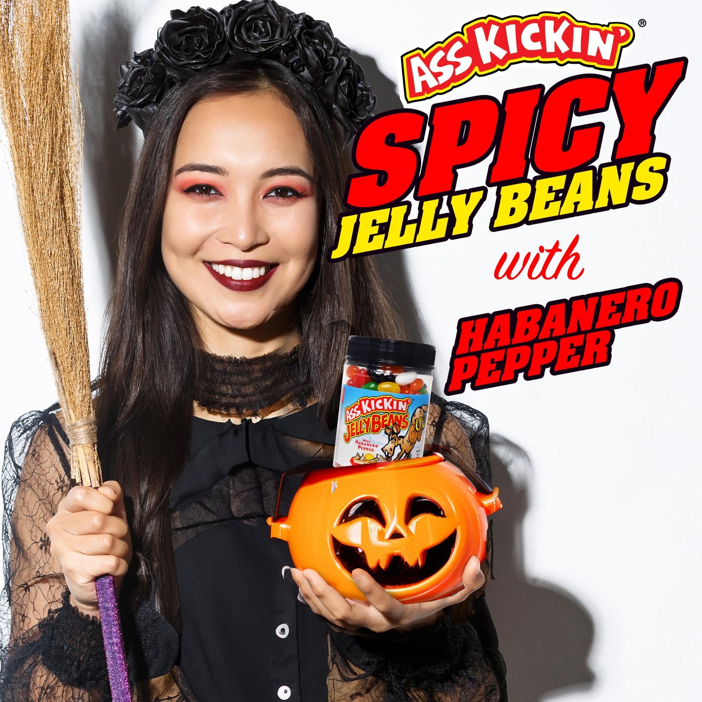 Ass Kickin Hot And Spicy Jellybeans With Habanero Pepper - 9 Oz Resealable Jar - Great For Easter Candy Or A Spicy Food Challeng