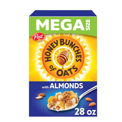 Honey Bunches of Oats with Almonds Breakfast Cereal, Honey Cereal with Granola Clusters and Sliced Almonds, Family Size Cereal, 