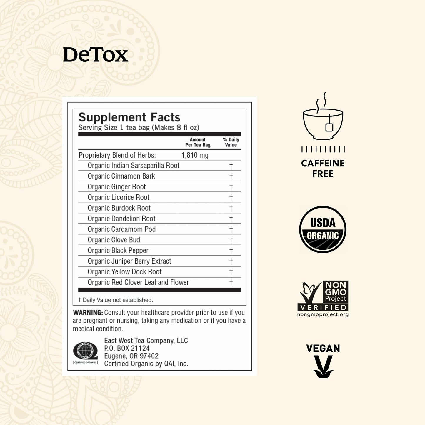 Yogi Tea DeTox Tea - 16 Tea Bags per Pack (6 Packs) - Organic Detox Tea for Digestive & Circulation Support - Includes Burdock,