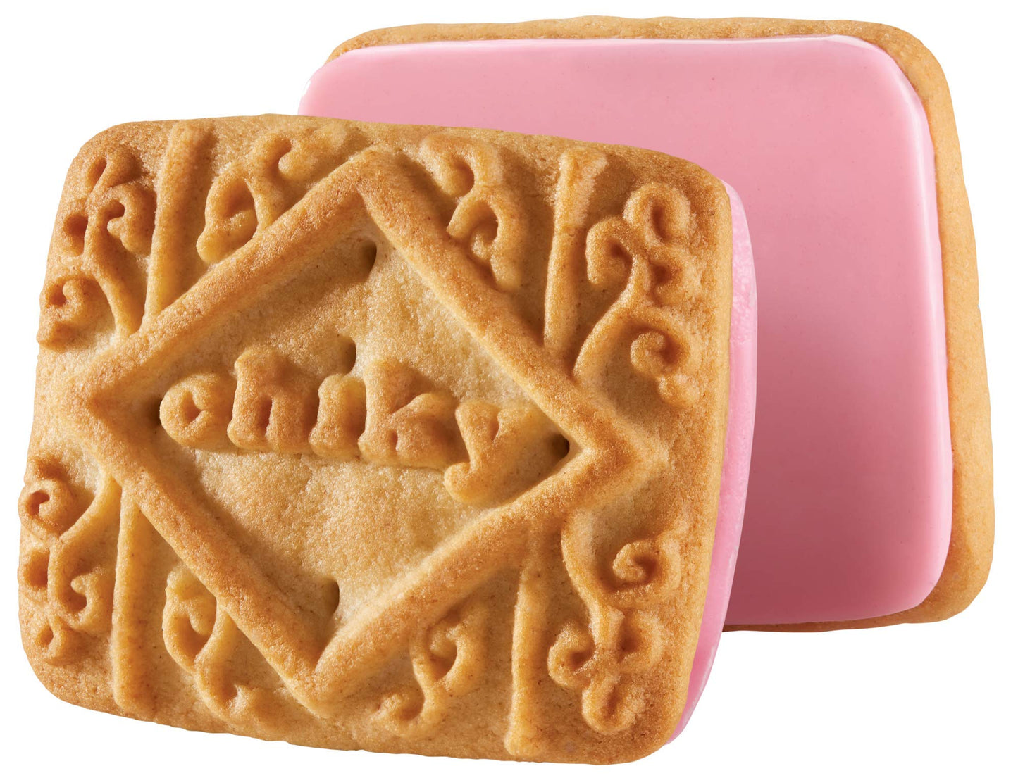 Chiky Strawberry Fudge Cookies, Crunchy & Sweet, Smooth Cream Center, Crispy Texture That Melts In Every Bite, 16.9 Ounces, 1 Box Contains 3 Bags, Each With 12 Individual Packs.