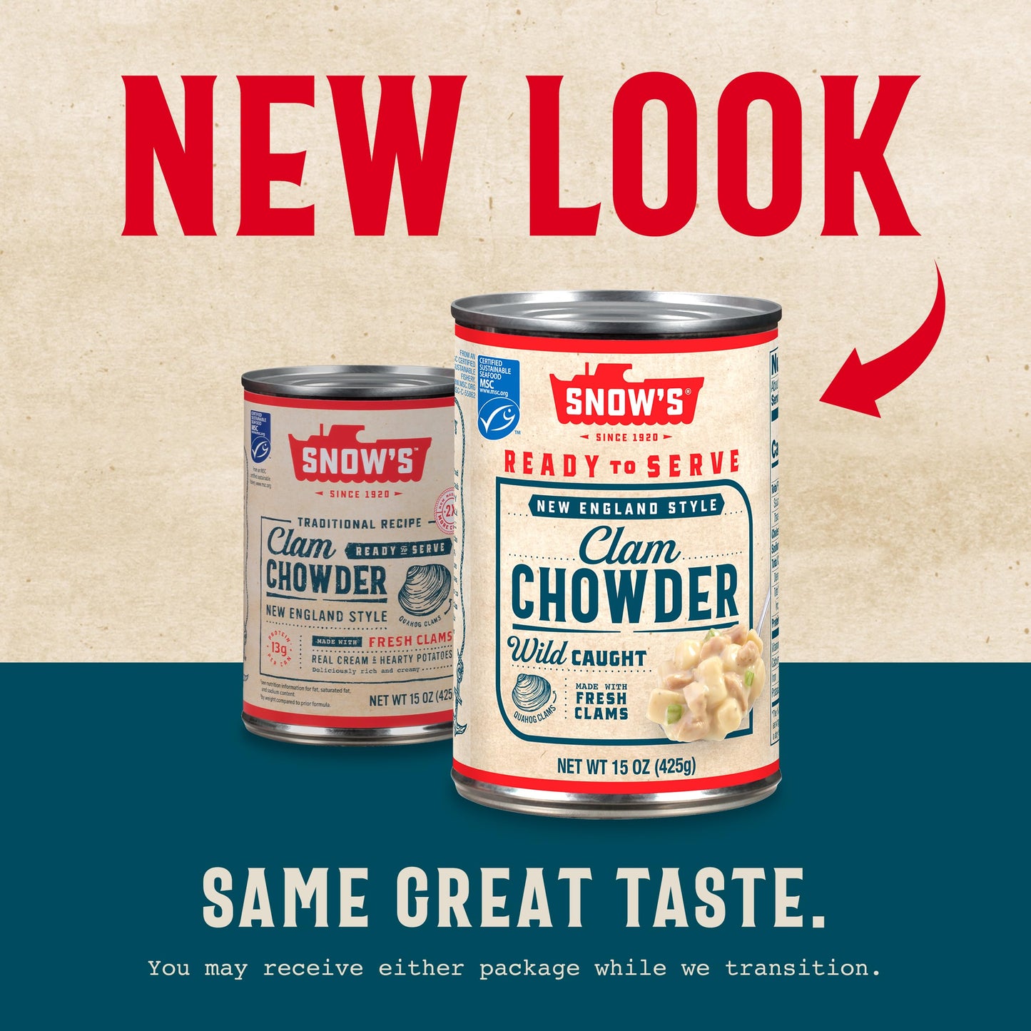 Snow'S New England Clam Chowder, 15 Oz Can (Pack Of 12) - 13G Protein Per Serving - Ready-To-Serve Authentic New England Style R