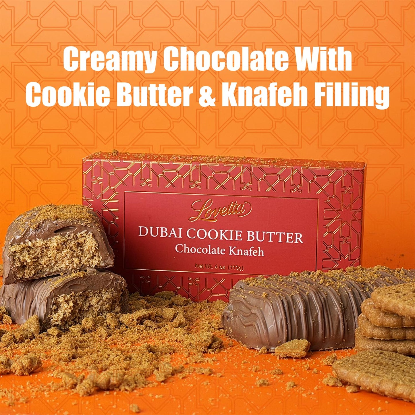 Lovetta Dubai Chocolate Bar Variety Pack  Pistachio & Cookie Butter Knafeh - Luxury Rich Milk Chocolate  Individually Wrapped Fresh  enhanced Pistachio Cream & Cookie Butter Kataifi Filling Halloween Candy