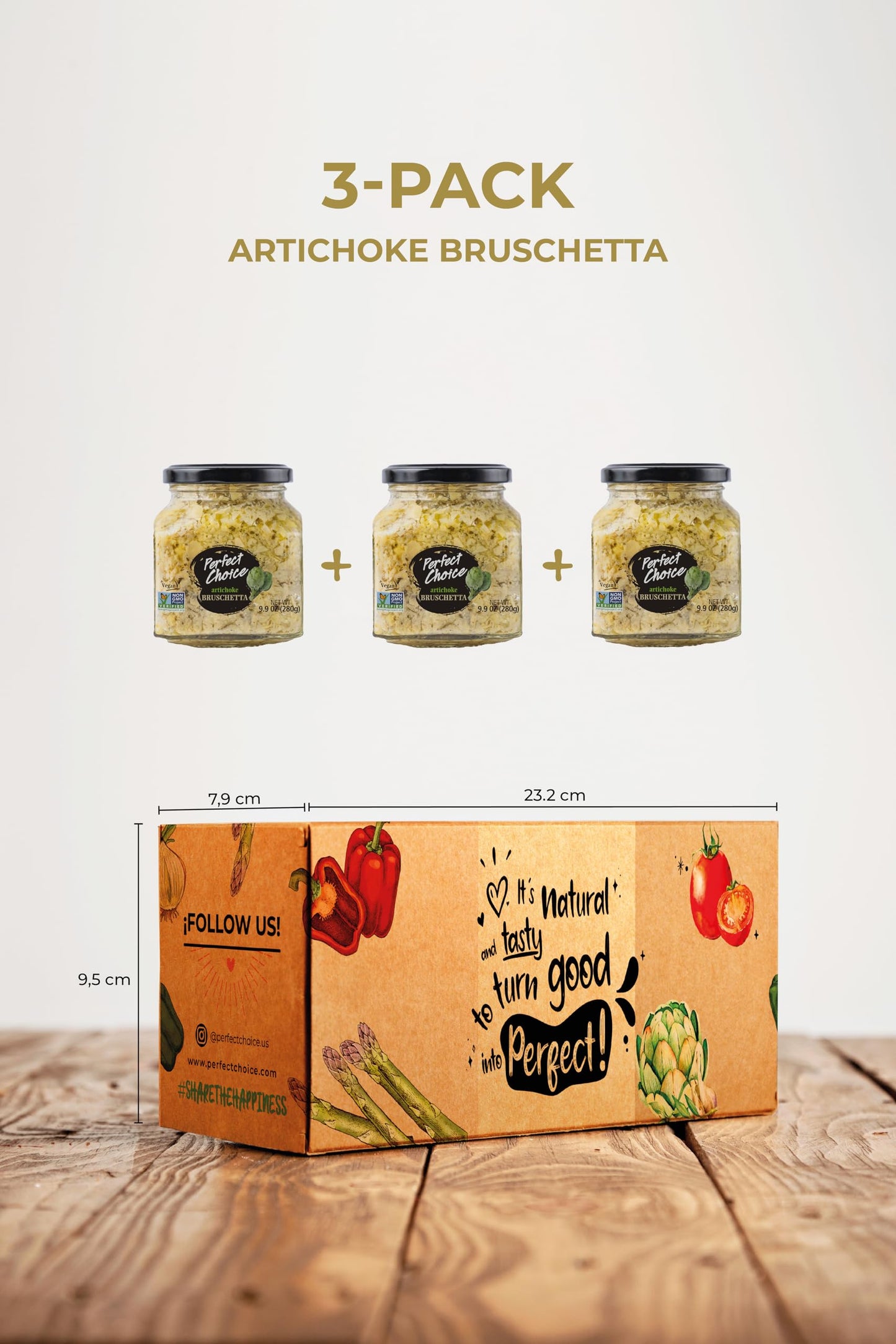 Perfect Choice Artichoke Bruschetta - Delicious Bruschetta Bread Spread - Ready-To-Eat Dip - 9.9 Oz (Pack Of 3)