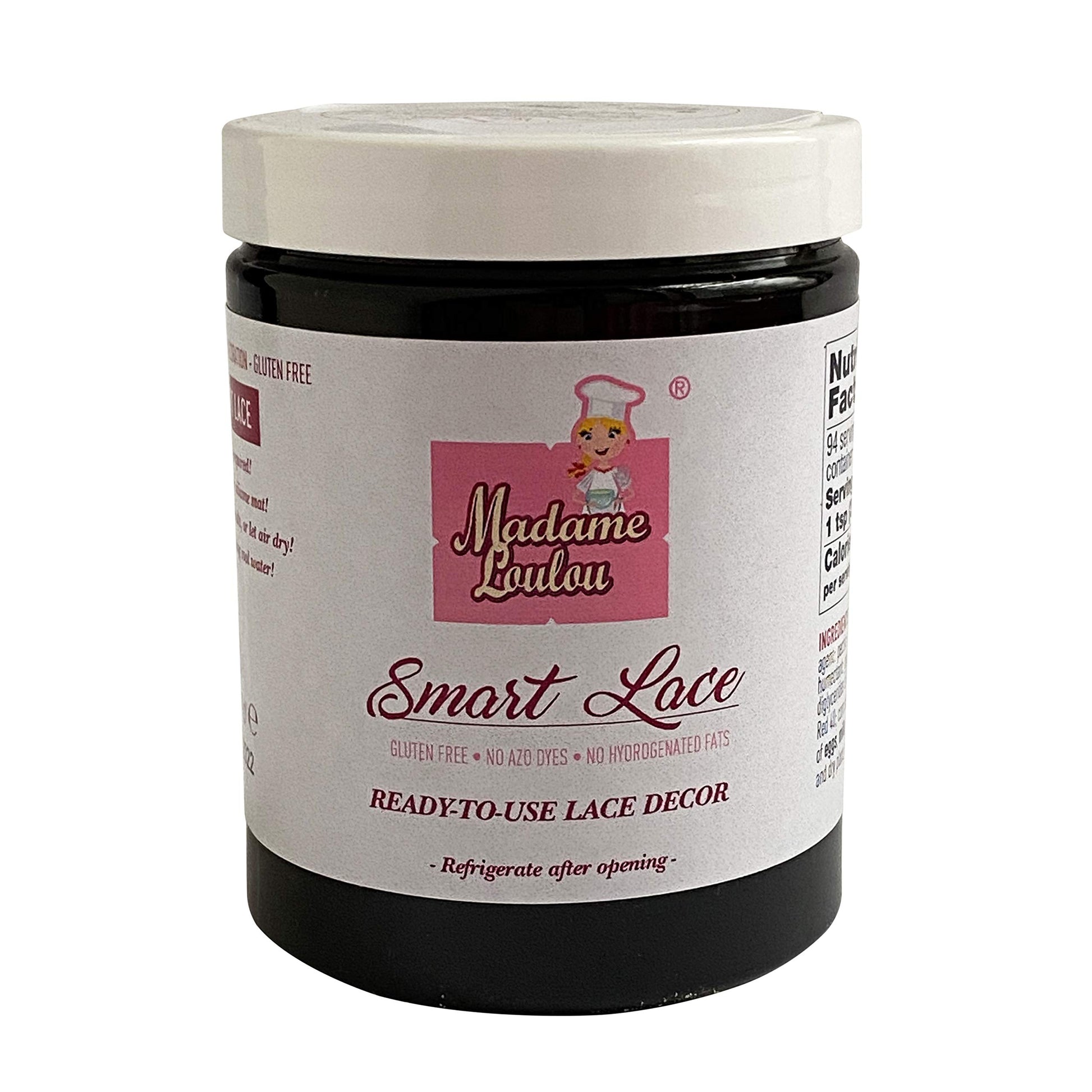 Madame Loulou Smart Lace 10oz Ready-to-use, edible cake lace - 284g (Black)