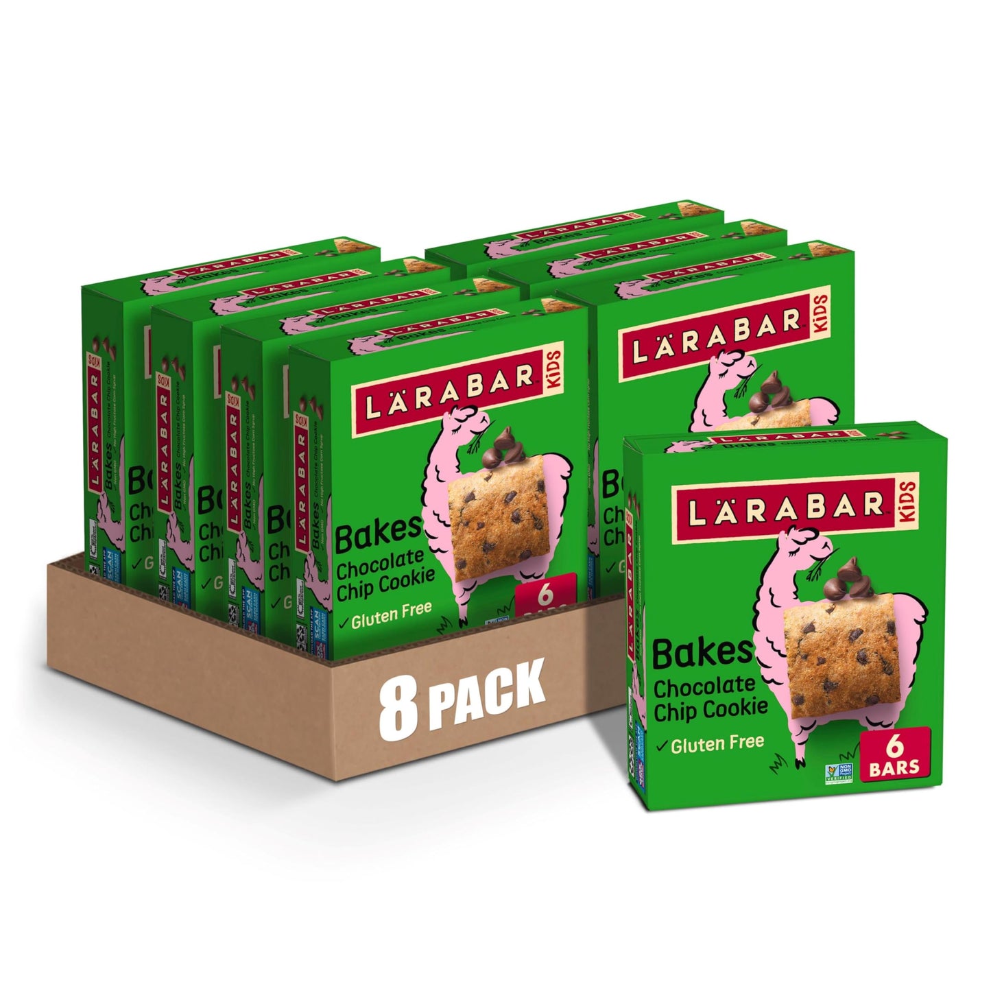 Larabar Kids Bakes Chocolate Chip Cookie Gluten Free Bars, 5.76 oz, 6 Ct (Pack of 8)
