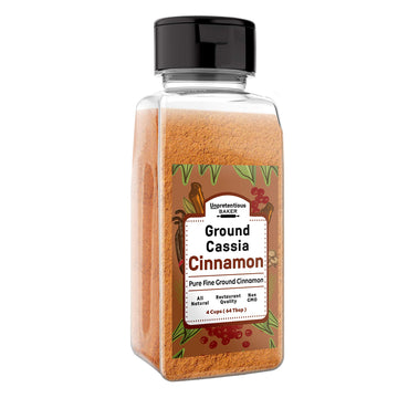 Unpretentious Ground Cassia Cinnamon, 4 Cup Shaker Jar, Pure, Non-Gmo & Gluten-Free For Baking & Cooking