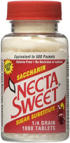 Necta Sweet Saccharin compact pieces, 1/4 Grain, 1000 Tablet Bottle (Pack of 4)