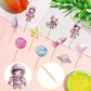 40 Pcs Astronaut Cupcake Toppers - Space Girl, Star, Rocket, Planet, Earth, Cake Decorations For Space Theme Gender Reveal Baby