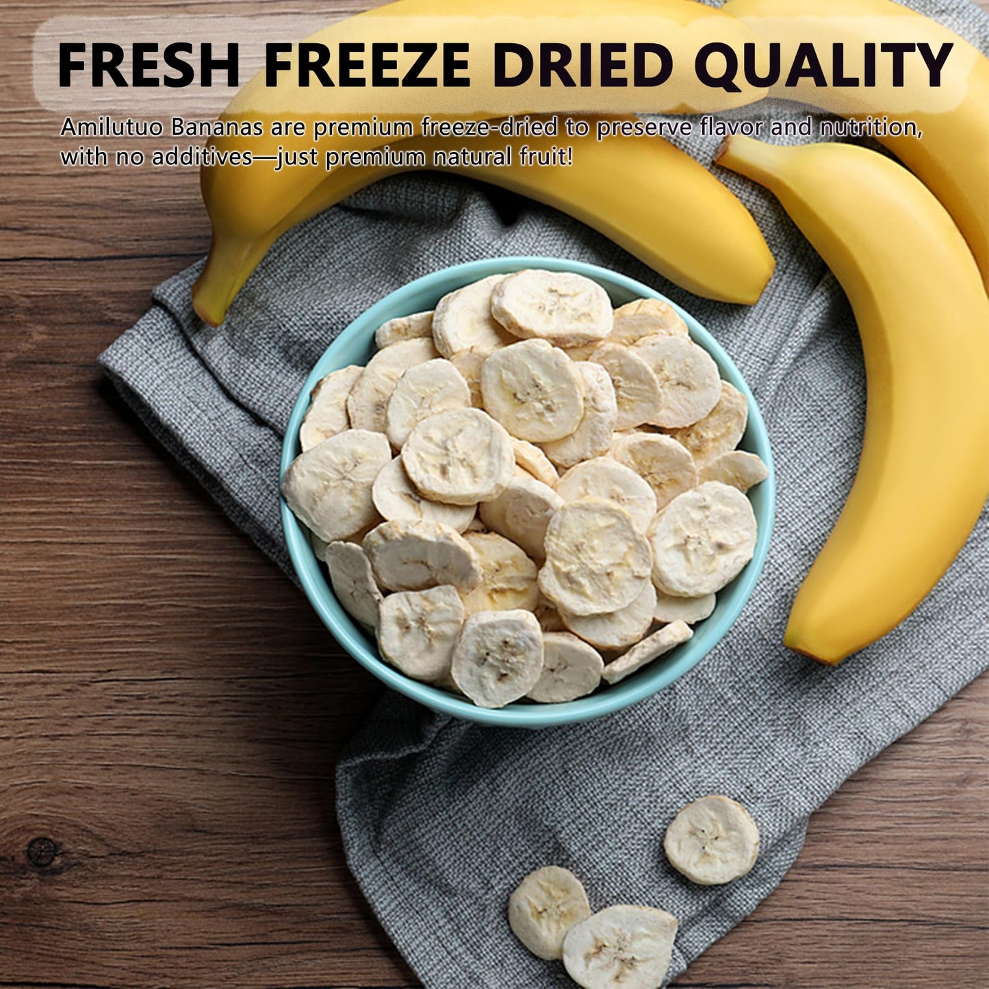 Freeze Dried Bananas, 6Oz/170G Freeze Dried Fruit, Drie-D Banana Chips Natural, No Add Sugar, Fruit Snacks For Traveling, Hiking, Cycling, Camping