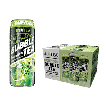 (Pack of 12) INOTEA Bubble Tea | Choose One from 5 Flavors: Brown Sugar, Taro, Honeydew, Banana, Matcha Latte | Ready to Drink i