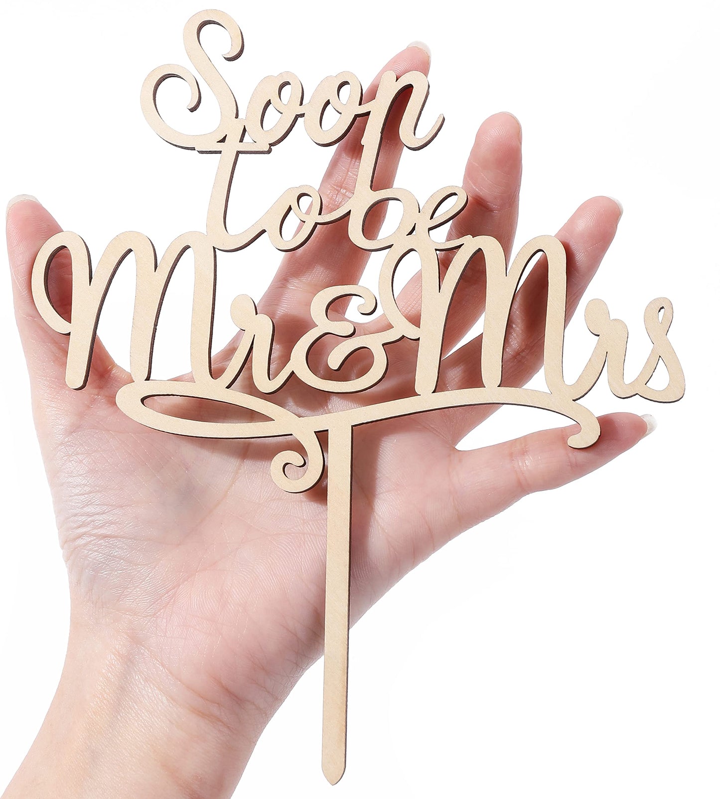 LOVENJOY Engagement Cake Topper Rustic Wood 5.8W x 6T Gift Boxed Model ZB-STBB-WDA