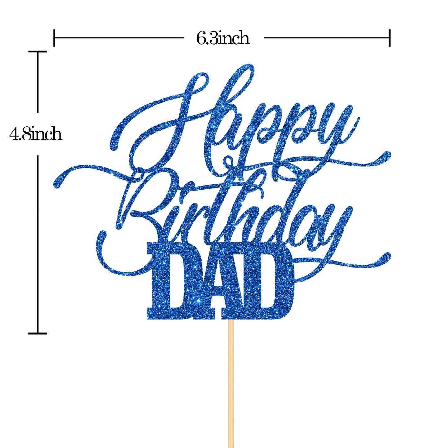 Innoru Glitter Happy Birthday Dad Cake Topper - Father'S Birthday Cake Decor - Father'S Day Party Cake Decorations For Men - Nav