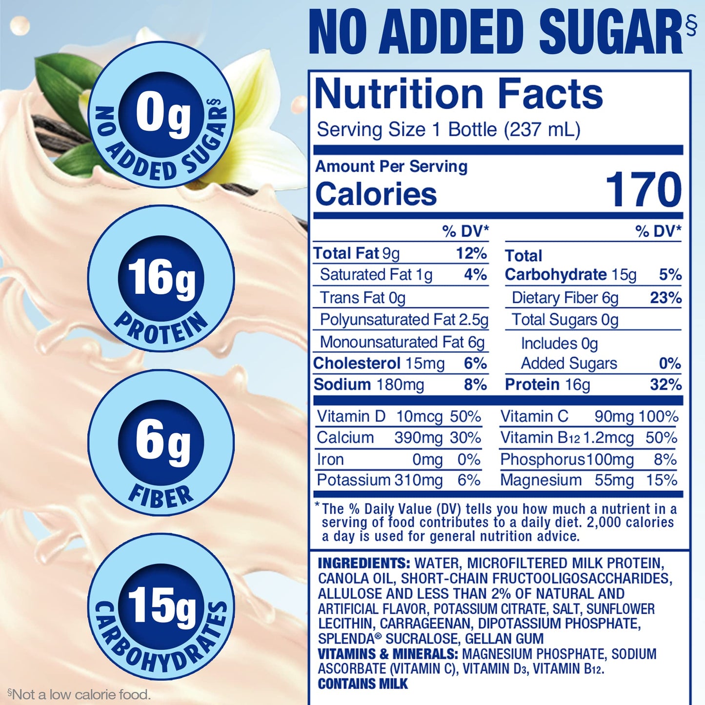 SPLENDA Diabetes Care Shakes - Meal Replacement Shake, 8 Fluid Ounces Per Bottle (French Vanilla, 6 Pack)