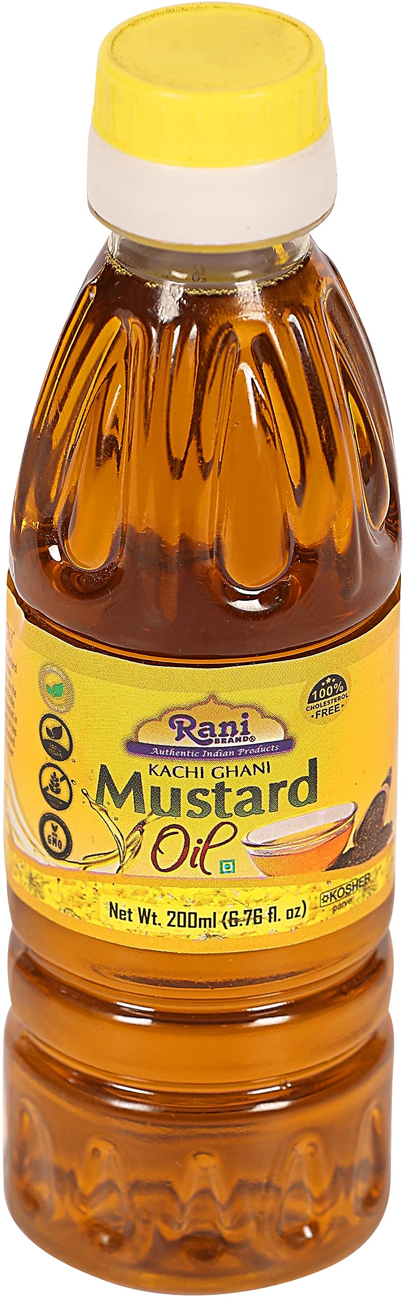 Rani Mustard Oil (Kachi Ghani) 6.76 Ounce (200ml) NON-GMO | Gluten Free | Vegan | 100% Natural | Kosher