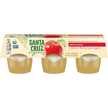 Santa Cruz Organic Apple Sauce, 6-4 Ounce Cups