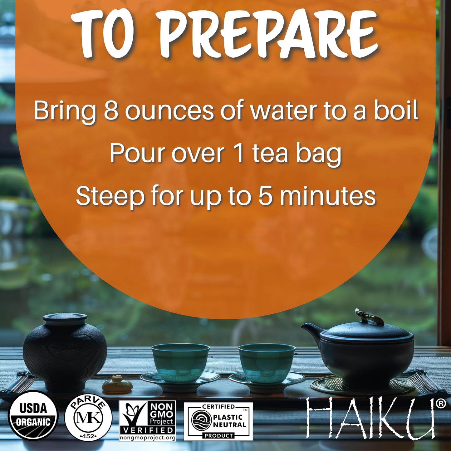 Haiku Organic Japanese Oolong Tea, Non-Gmo, Kosher, Usda Organic, 1 Box (16 Teabags)