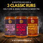 Classic S Of Enhanced Bbq Seasonings - Holy Cow, Angel’S Wings, Smoky Pig Bbq Rubs | Pack Of 3 | 100% Natural | Great Foodie Gift