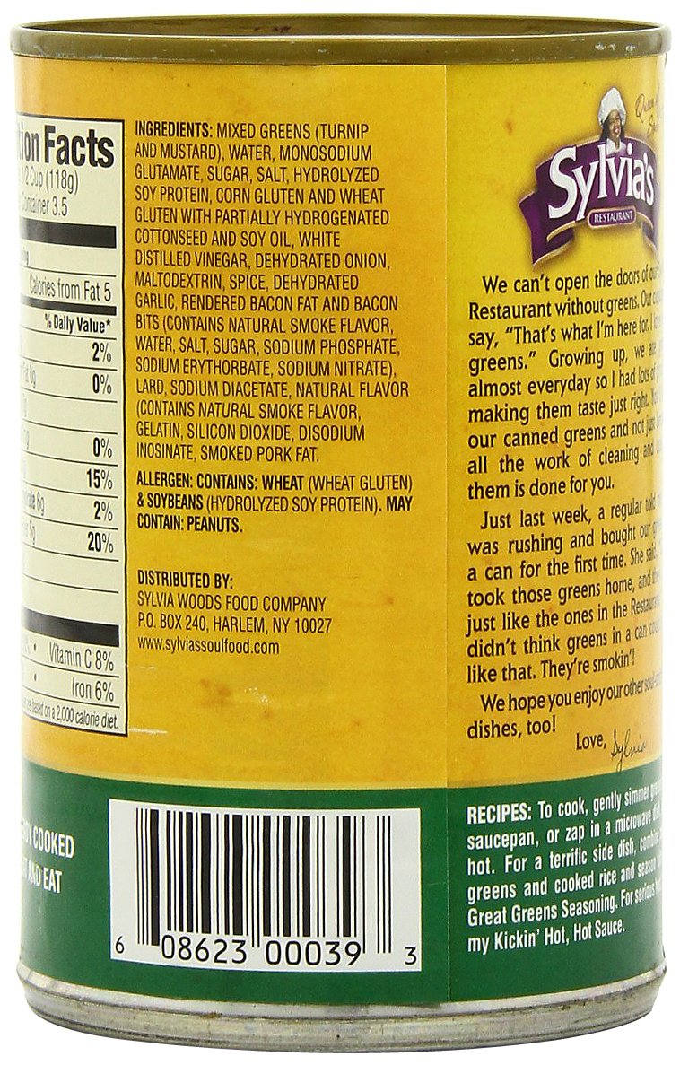 Sylvia'S Specially-Seasoned Mixed Greens, 14.5 Ounce Cans (Pack Of 12)