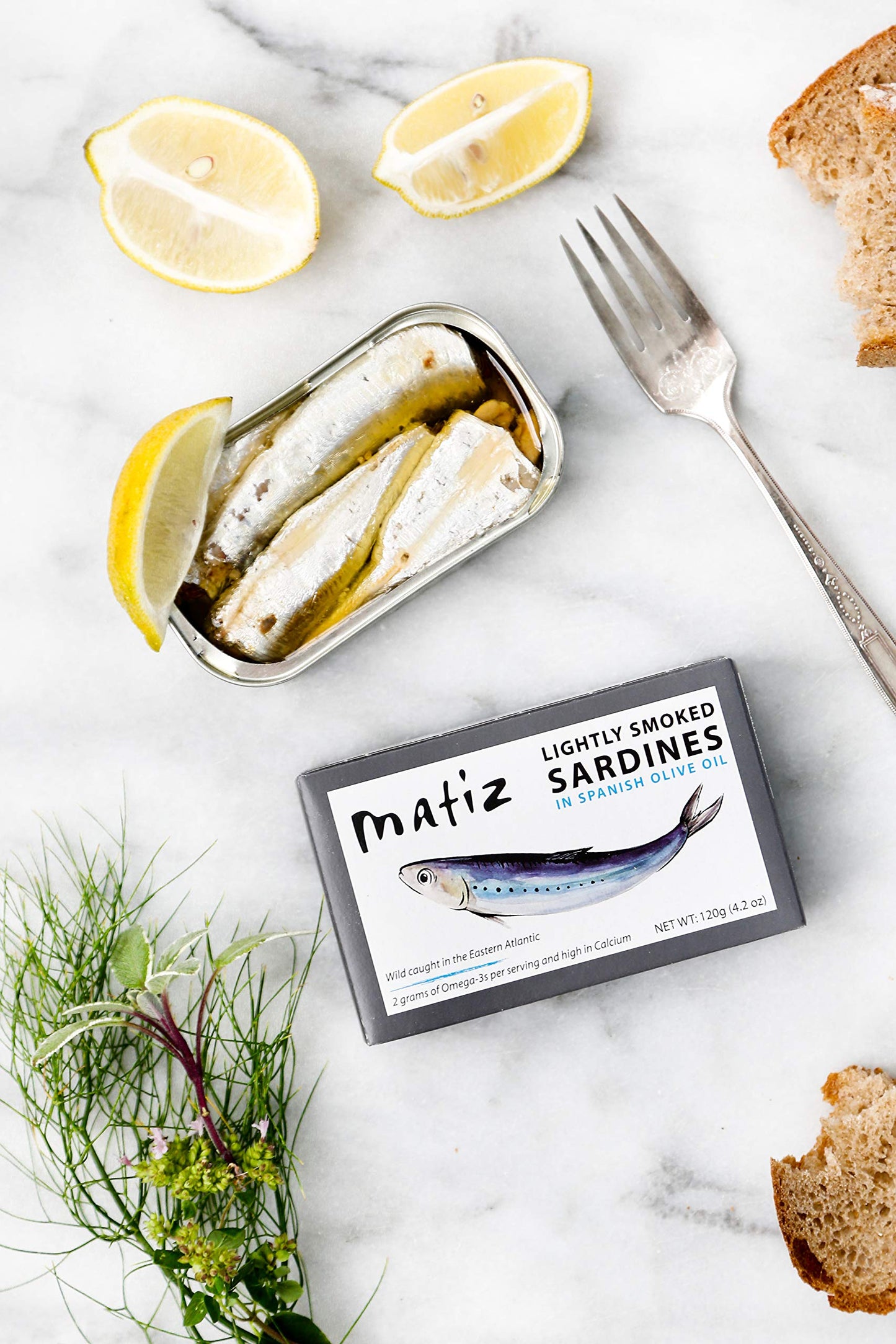 Matiz Sardines Lightly Smoked, 4.2 oz, Imported from Spain, 5 Pack