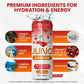 JUNO ENERGY Organic Cherry Sparkling Drink - Sugar Free Electrolytes  Energizing and Hydrating with 125mg Organic Caffeine from Green Coffee Beans  Organic Monk Fruit  Organic Sour and Black Cherry Juice & Electrolytes - Vegan  Gluten Free  12 Pack