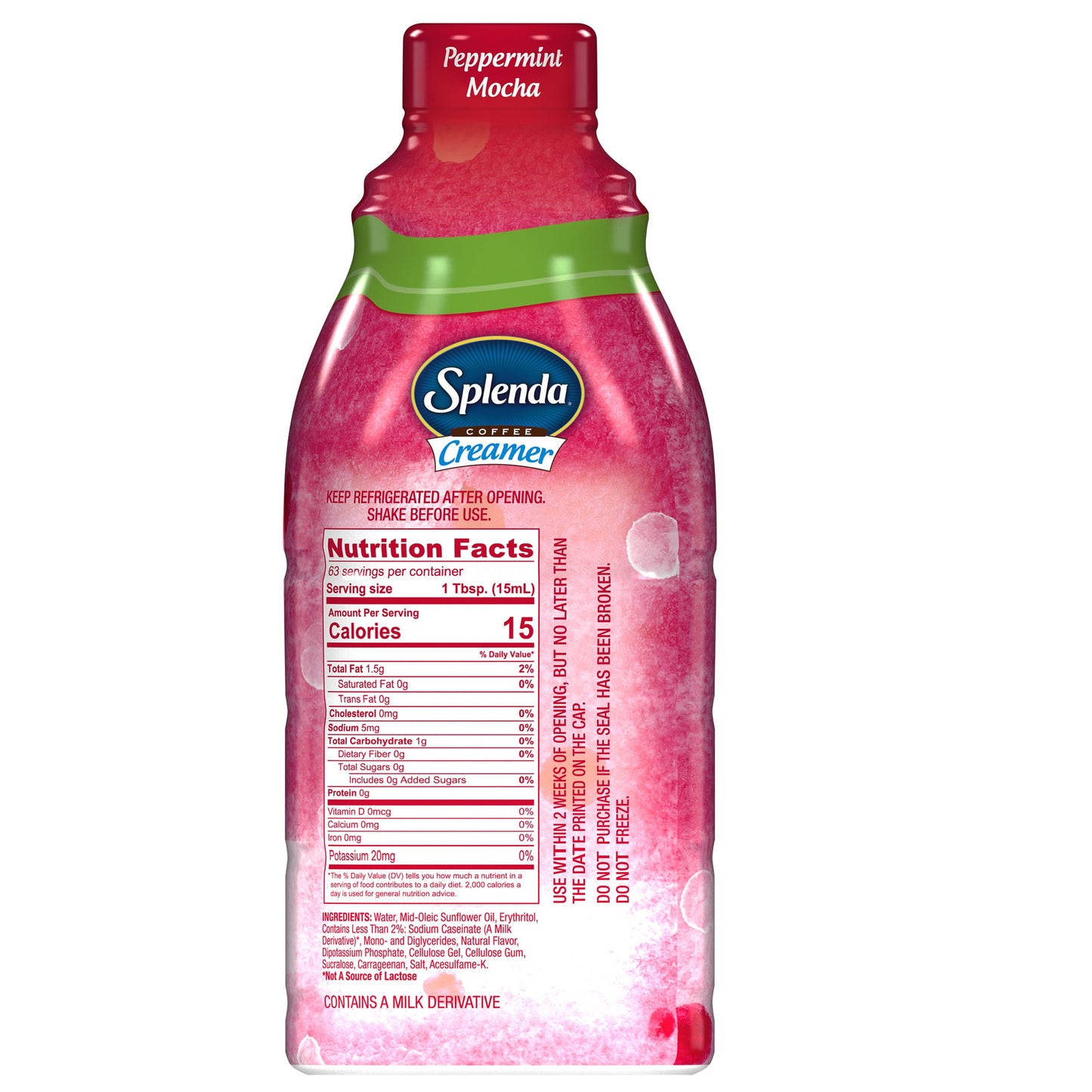 SPLENDA Sugar Free Coffee Creamer  32 Fl Oz. Peppermint Mocha.