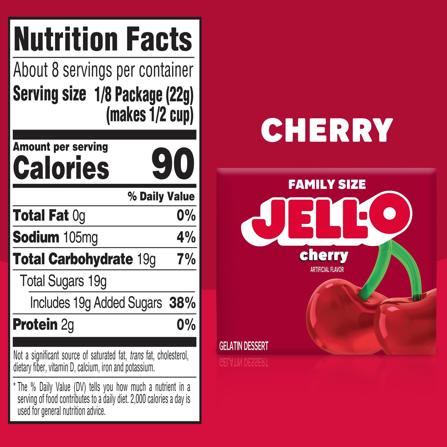 Jell-O Cherry Gelatin Dessert Mix (6 Oz Box)