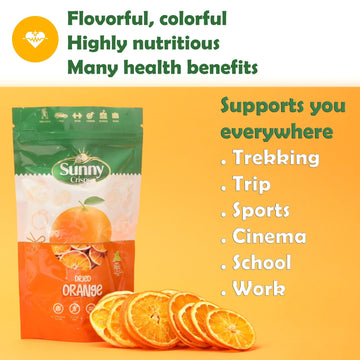 Sunny Crisps Dried Orange Slices For Cocktails 2.46 Oz - Gluten Free Dehydrated Orange Slices For Decorating And Drinks - Chewab