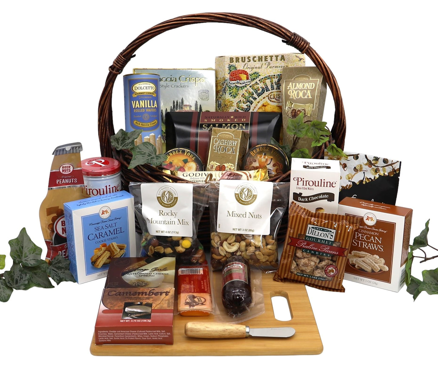 Gift Basket Village - The Ultimate Gourmet Gift Basket - Premium Gourmet Food Gift Basket With Crackers, Cookies, Wafers, Chocolate - Ideal Gift Baskets For Any Occasion - Made In Usa Food Gift Basket