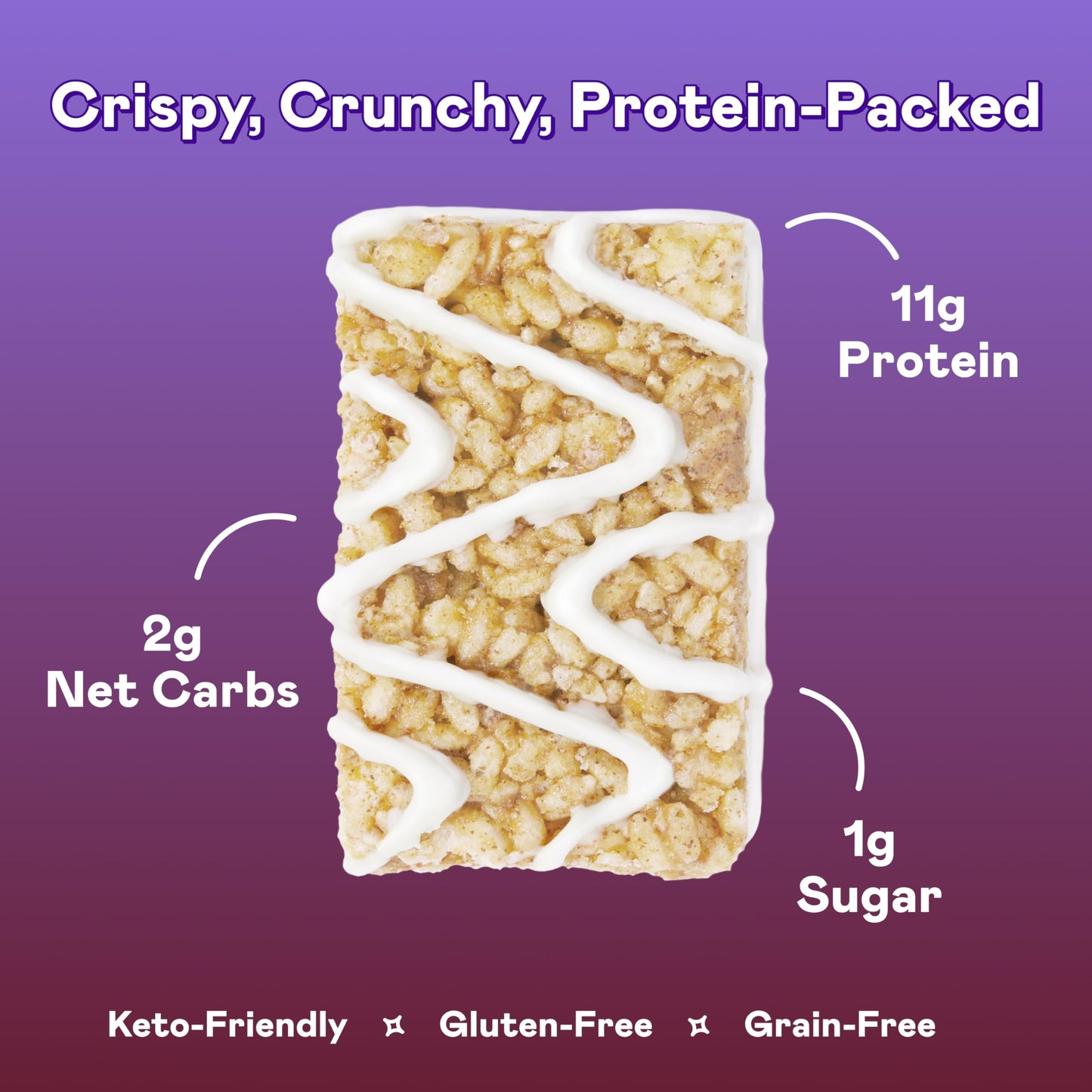 Magic Spoon High Protein Crispy Protein Bar - Keto Friendly, Low Carb, Salted Caramel, 8 Bars, 1 Count (Pack of 2)