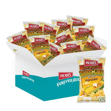 Herrs Popcorn, Fire Roasted Sweet Corn Flavor, 4 Ounce (Pack of 12 Bags) - Popcorn with Sweet and Smoky Corn Flavor - Perfect fo