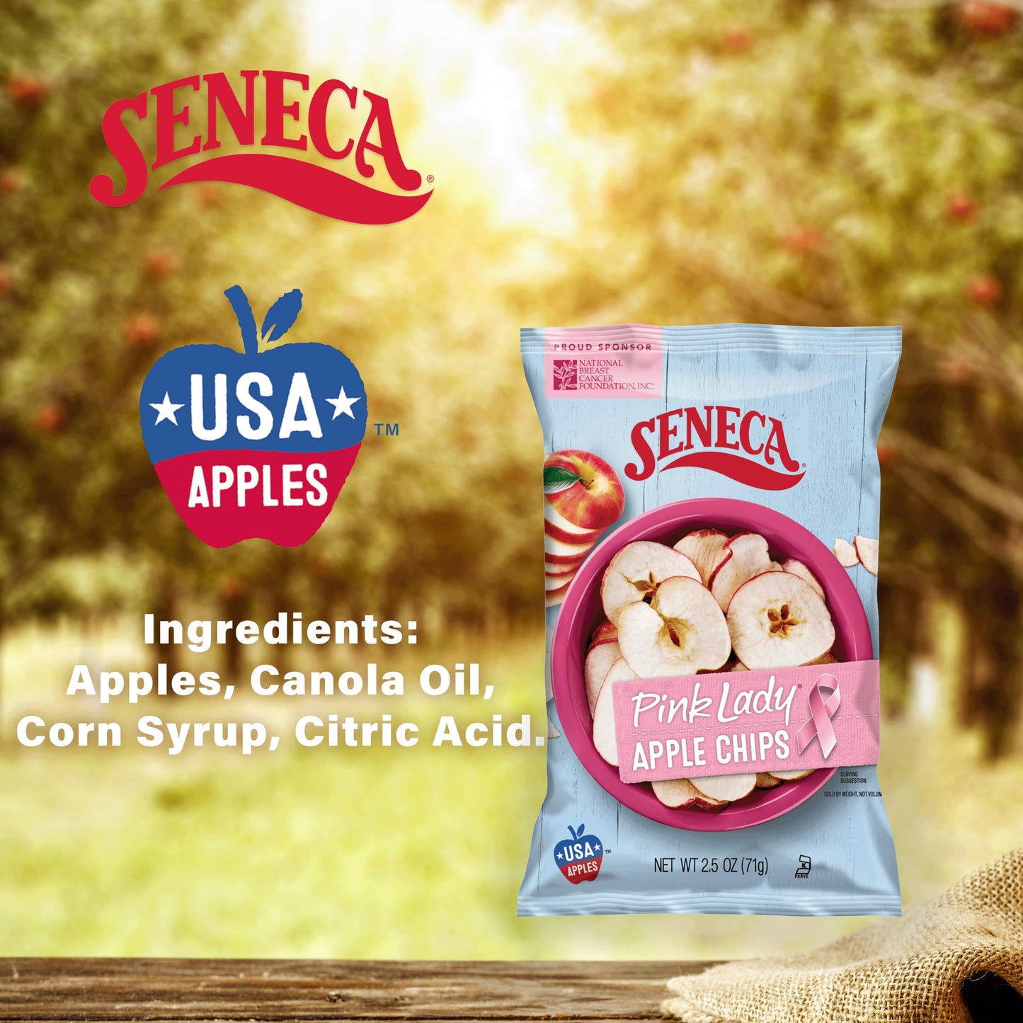 Seneca Pink Lady Apple Chips | Made From Fresh-Harvested Pink Lady Apples | Yakima Valley Orchards | Seasonally Picked | Crisped