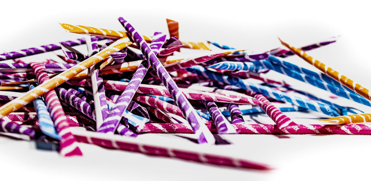 Sour Filled Candy Straws - 8 oz of Sour Tropical Punch Orange Cherry Grape Powder Candy Straws
