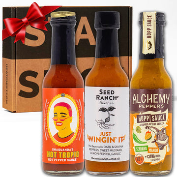 Hot Ones Hot Sauce Challenge Set - Season 27 Warmup - Hot Sauces Gift Set - Variety Pack - Made With Natural Ingredients - Unique Small Batch Sampler - 5 Fl Oz Bottles (3-Pack)