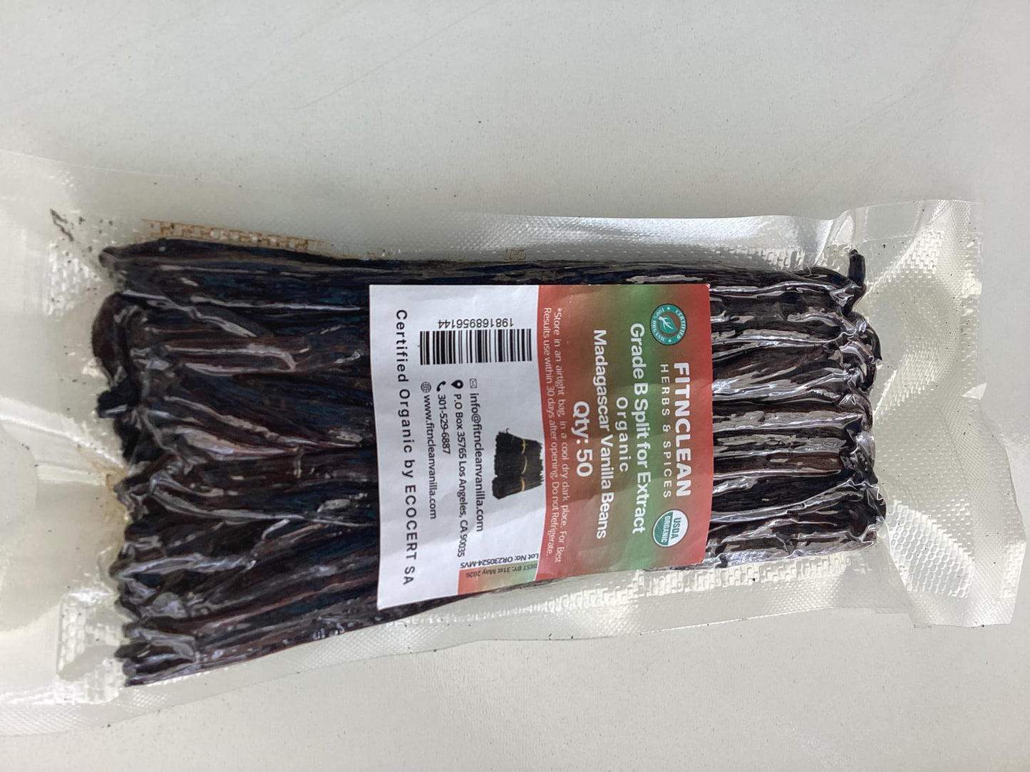 50 Split Organic Madagascar Vanilla Beans Grade B| 5-7 For Extract By Fitnclean Vanilla| Spirit-Inspired Flavor Non-Gmo Pods For Paste