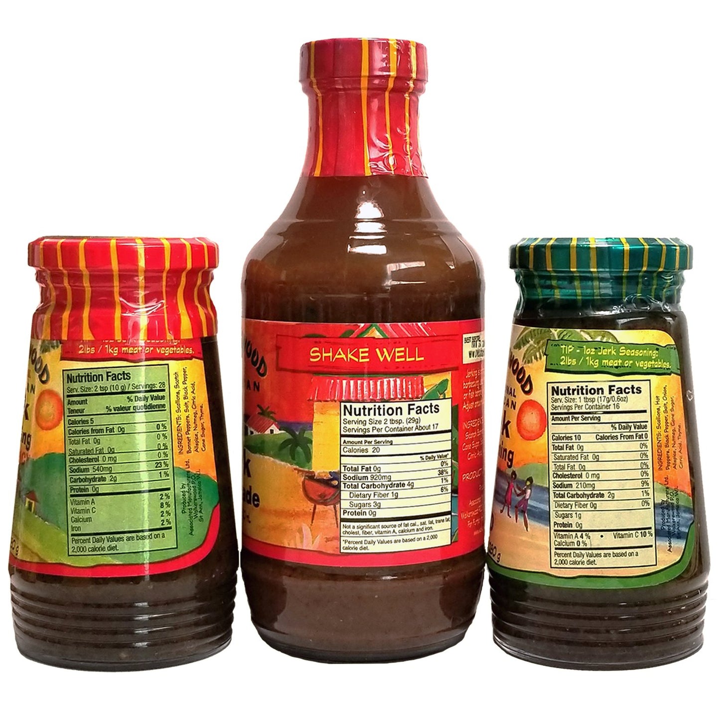 Walkerswood Jamaican Jerk Seasonings Mixed Pack - Hot & Spicy, Mild And Jerk Marinade